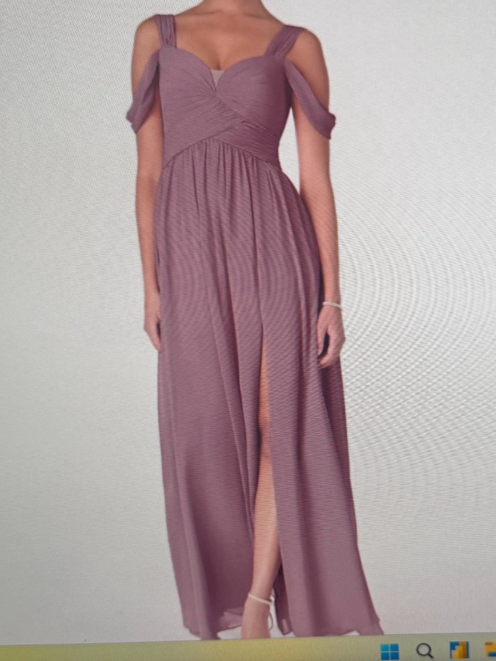 Azazie Dusty Rose Off-Shoulder Maxi Dress